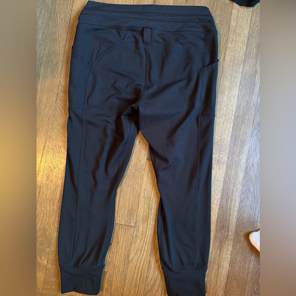 Black Draw String Waist Full Length Leggings with 3 Pockets Women’s  M •EUC - Picture 2 of 2